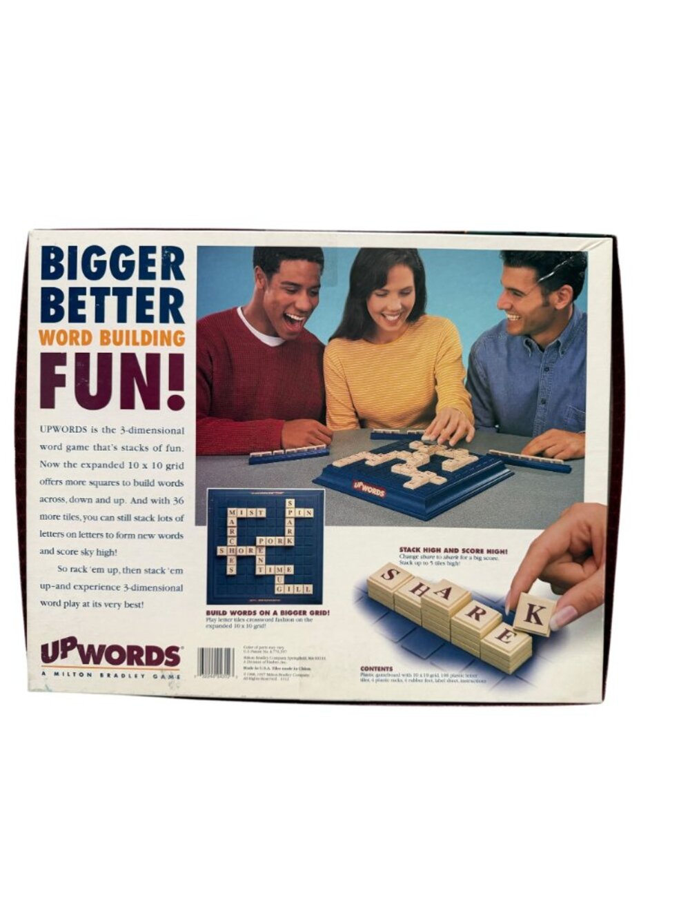 UPWords 3D Word Board Game Tiles Letters Milton Bradley 1997 Complete - Picture 8 of 8